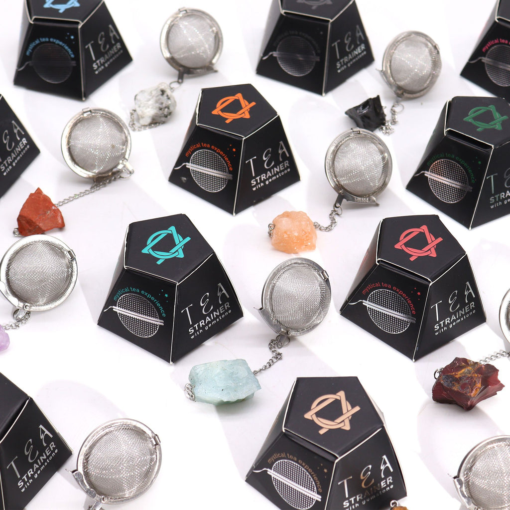 Colador de té de piedras preciosas de cristal crudo - Aventurina verde