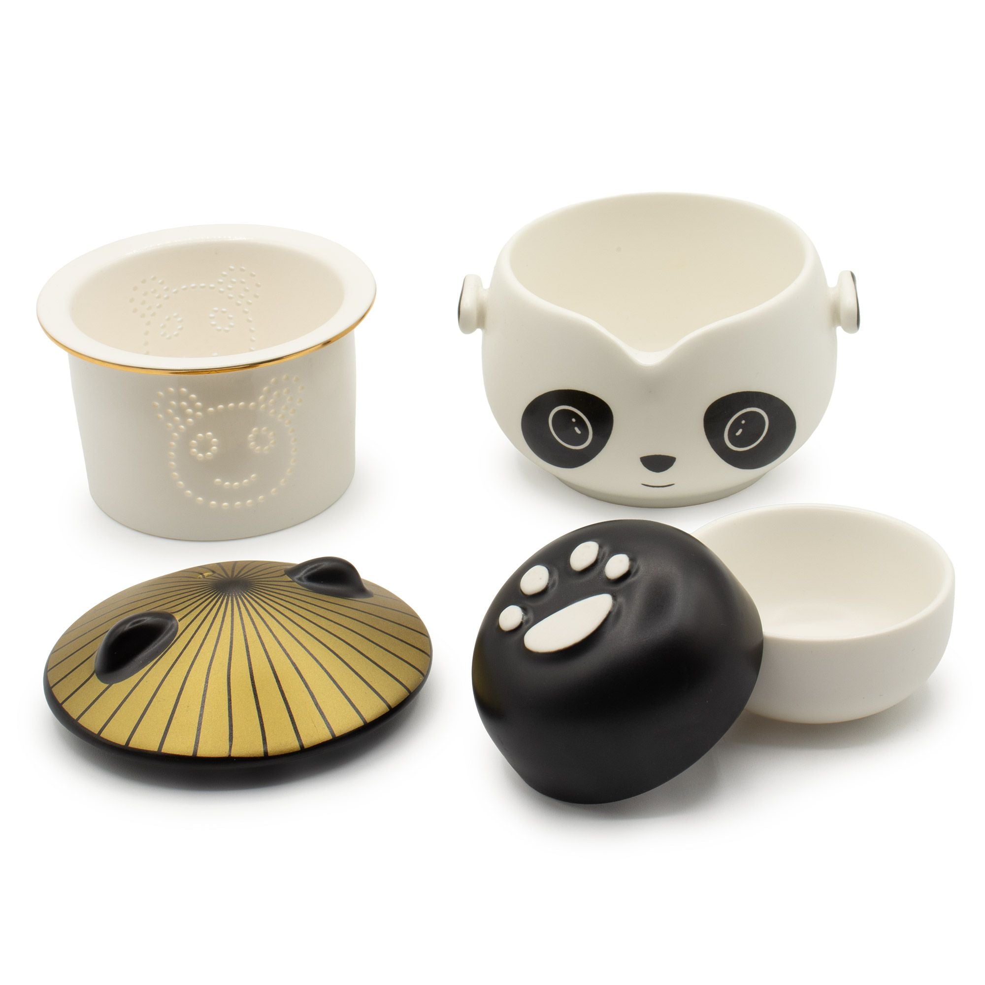 Set de tetera-Panda - Dos tazas & Estuche de viaje