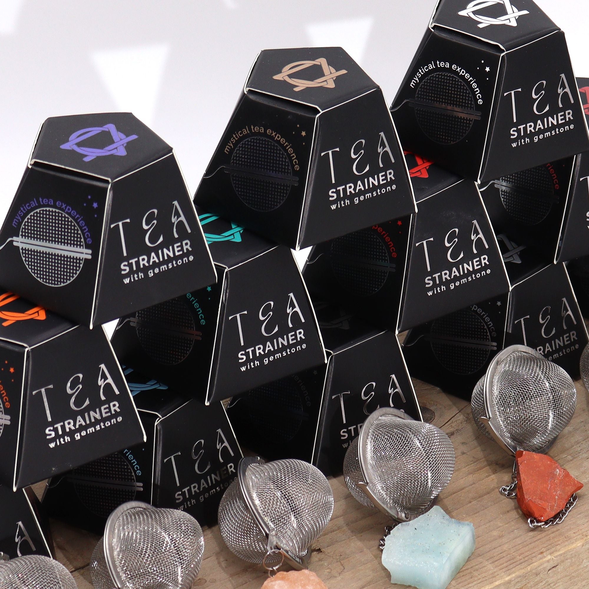 Colador de té de piedras preciosas de cristal crudo - Aventurina verde