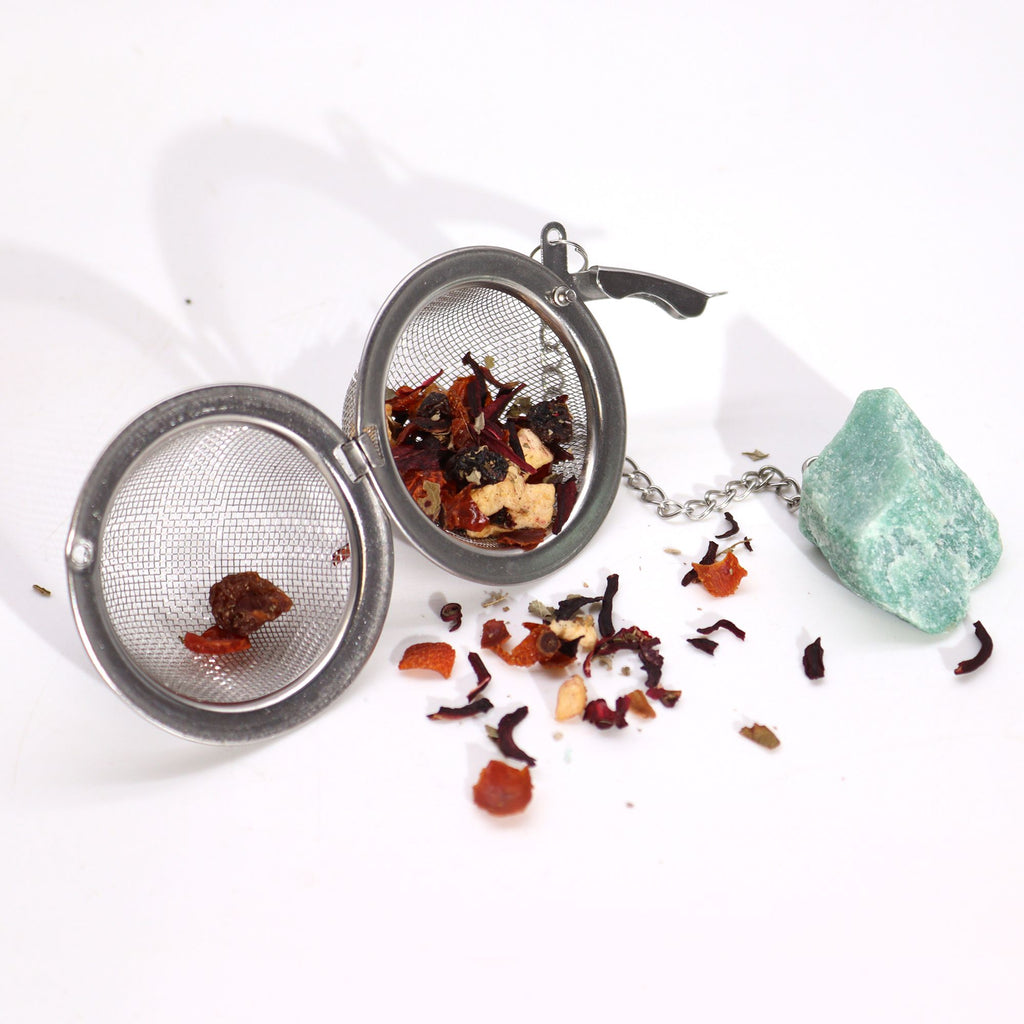 Colador de té de piedras preciosas de cristal crudo - Cuarzo ahumado