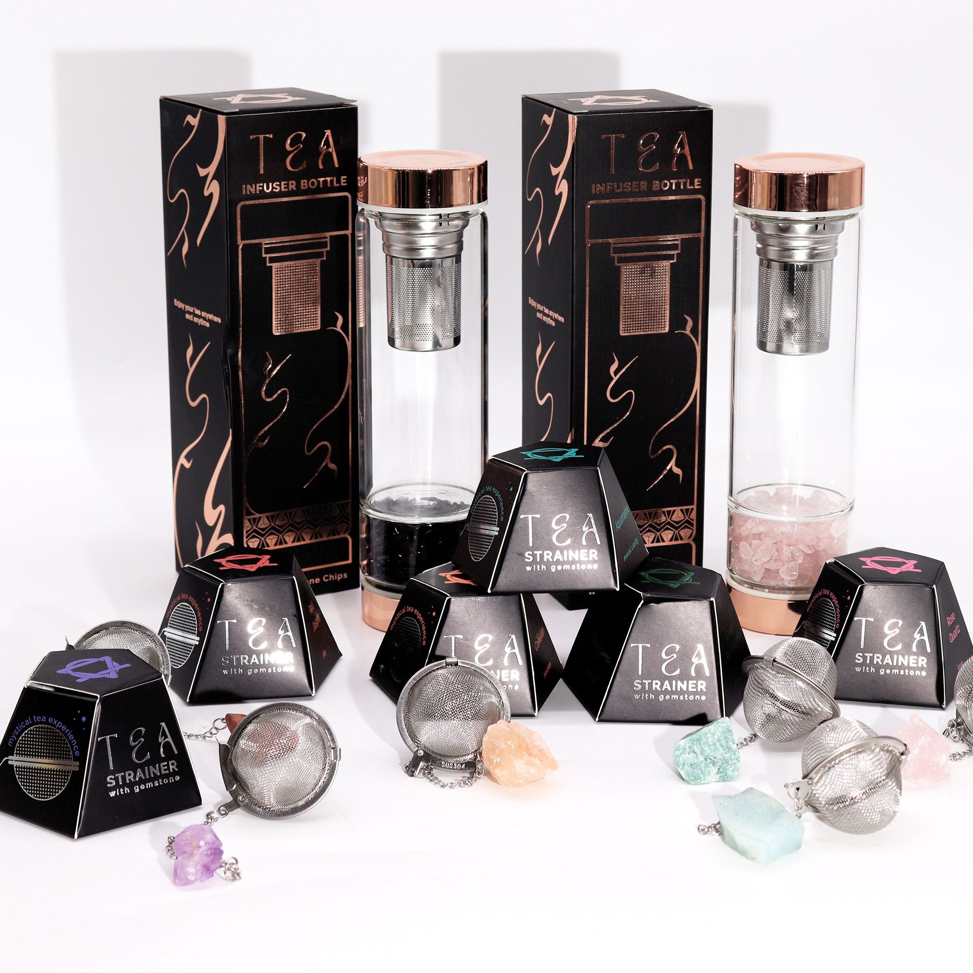 Colador de té de piedras preciosas de cristal crudo - Aventurina verde