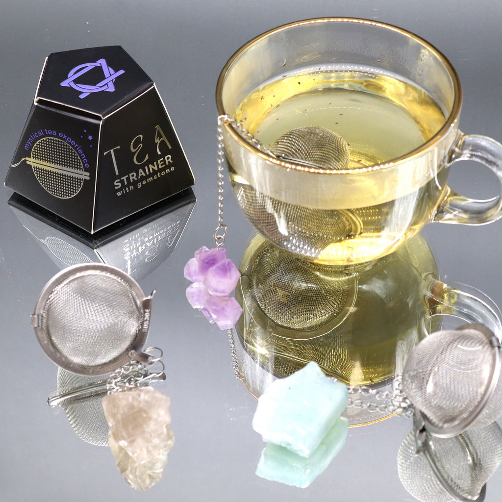 Colador de té de piedras preciosas de cristal crudo - Cuarzo ahumado