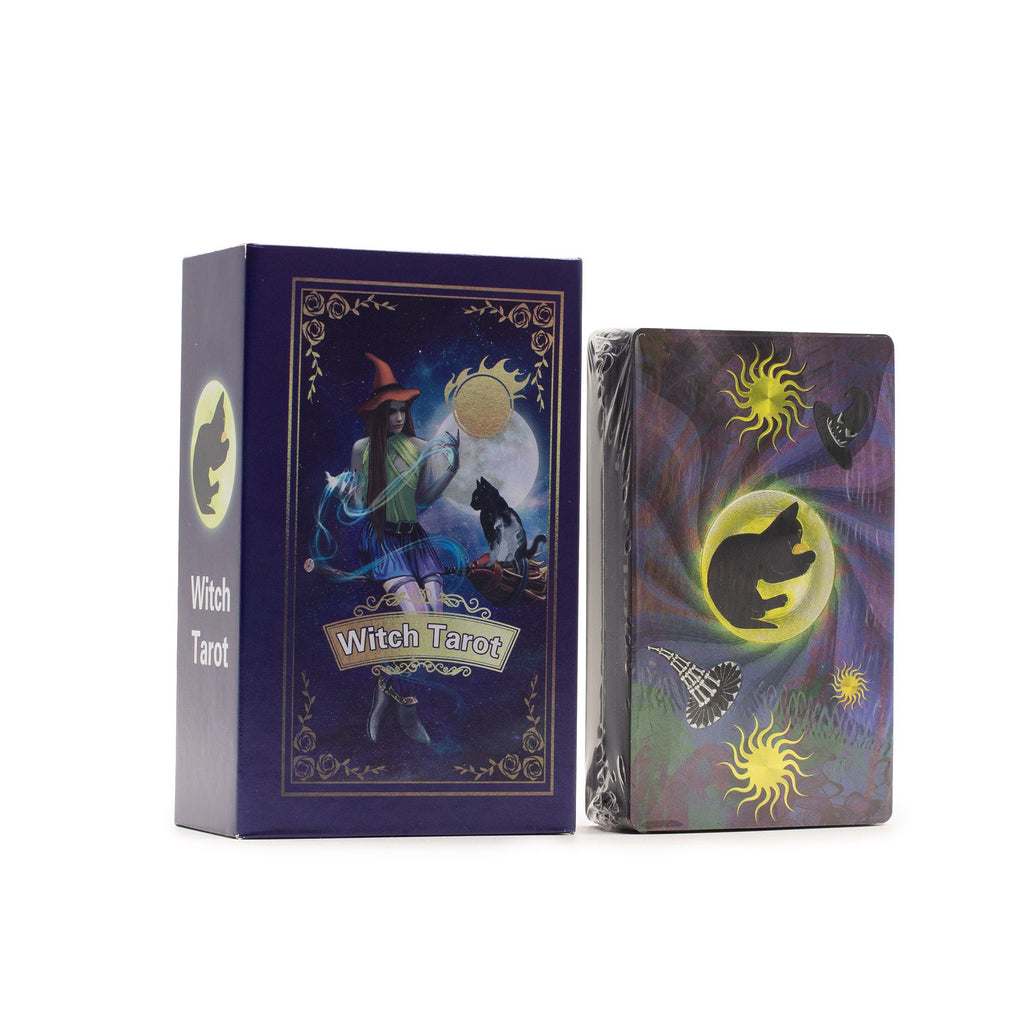 Conjunto de cartas de Tarot con lámina púrpura - Tarot de la Bruja - con folleto