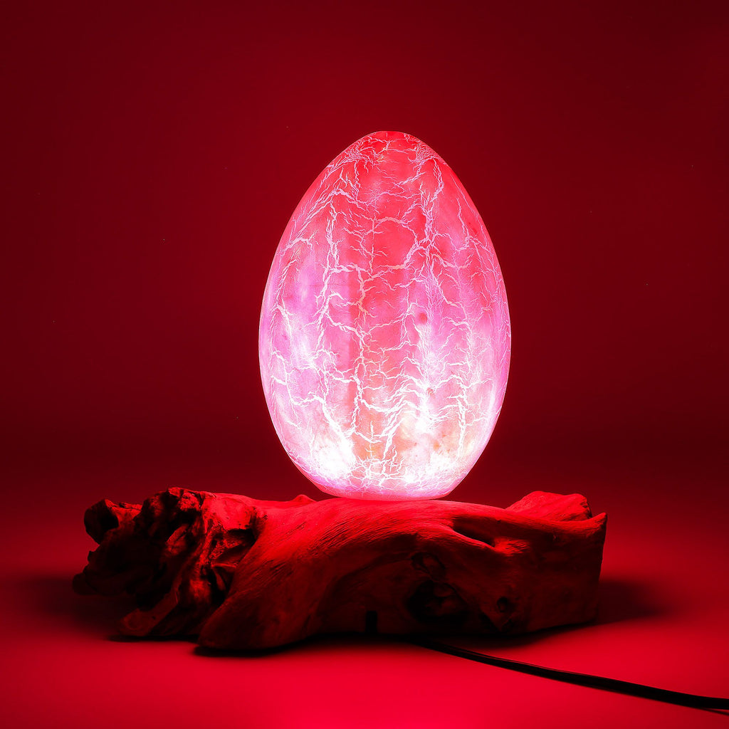 Lámpara de Mesa con Pantalla Huevo de Fuego Craquelado – Naranja